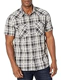 Pendleton Herren Kurzärmliges Shirt aus Baumwolle Hemd mit Button-Down-Kragen, Schwarz Ombre, Mittel