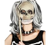 Guirca Skelett Maske mit Armknochen und Hand für Damen Schädel Halloween Horror Party tot