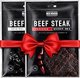 The Meat Makers | BIG PACK Original Dried Beef Jerky Steak (200g) – Trockenfleisch Rindfleisch Für Menschen (Original and Peppered)