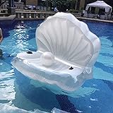 Schwimmreifen Riesige Perlenmuscheln Aufblasbare Pool Float Schwimmring Muschellieger mit Griff Perle Ball Wasser Sofa Party Spielzeug