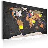 murando - Weltkarte Pinnwand & Vlies Leinwandbild 120x80 cm 1 Teilig Kunstdruck modern Wandbilder XXL Wanddekoration Design Wand Bild - Landkarte Karte Reise Geograp