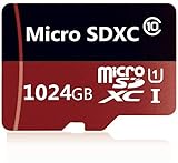 Micro-SD-Speicherkarte SDXC 1024 GB, hohe Geschwindigkeit, Klasse 10, SDXC + kostenloser Adapter