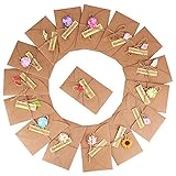 (17.5CM x 11CM) 16 Stück Grußkarte Dankskarten Einladungskarte Geschenk Umschlag Retro Kraftpapier Karte und Umschlag Blanko mit Getrocknete Blumen