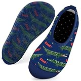 Badeschuhe Strandschuhe Schwimmschuhe Wasserschuhe Junge Baby Aquaschuhe Schnell Trocknend Barfuss Schuh für Kinder Beach Pool（Krokodil Dunkelblau 24/25）