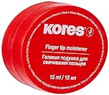 Kores - Fingeranfeuchter für Zählen, Sortieren und Ablegen, Antibakteriell und Ungiftig, Praktischer Plastik Behälter, Packung von 1 x 25ml