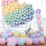 Macaron Ballon,Macaron Luftballons,Bunt Luftballons Pastell, Latex Farbige Ballons, Macaron Luftballons für Party Dekorative Ballons,Geburtstag Hochzeit Engagement Baby Dusche
