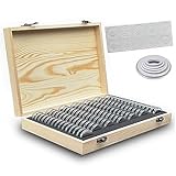 JADERY Holzmünzensammelbox Holz Münzsammlung Aufbewahrungsbox Mit 100 Stück Holz Rund Acryl Schutzhülle Einstellbare Größe Münzkapseln Holz Münzsammlung Aufbewahrungsbox
