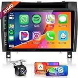 【2+64G】 Hodozzy Carplay Autoradio für Mercedes Benz SLK Class R171 2004-2011 mit USB/USB-C,9 Zoll Touchscreen mit Android Auto/Mirror Link/WiFi/GPS/RDS/FM/Bluetooth/GPS+Rückfahrk