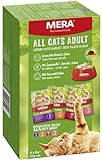 MERA Cats Adult Nassfutter Multibox, für ausgewachsene Katzen, getreidefrei & nachhaltig, Katzenfutter mit hohem Fleischanteil aus Huhn, Rind, Ente und Lachs, 12 x 85 g