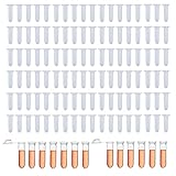 HUAZIZ 150 Stück Mikro Zentrifugenröhrchen, Reaktionsgefäße 2ml Transparent, Kunststoff Zentrifuge Reagenzgläser Reaktionsgefäß Probe Lagerung Vial mit Snap Cap, Conical Centrifuge Tubes …