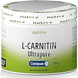L-CARNITIN Carnipure Pulver - 100% reines L-Carnitine Tartrat Ultrapure Powder 250g von Lonza - 3000mg Carnitinpulver pro Portion ohne Zusatzstoffe - Nutri-Plus Vegan