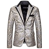 Dorical Herren Blazer Sakko Anzugjacke Glänzend Sportmäntel Smokingjacken Blazerjacken Männer Business Anzug Slim Fit Langarm Nachtclub Modern Freizeit Leichte Jackett