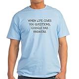 CafePress 'Google Has Answers Light T-Shirt Baumwolle Gr. M, hellblau