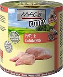 MAC's Kitten Katzenfutter Pute & Kaninchen Nassfutter Dosen 12x800g