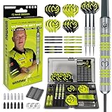Winmau MvG Dart Steeltip Geschenkset - 50-teiliges Dartset mit 4 Sätzen Dartschäften, 4 Sätzen Flüge und Zubehö