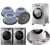 4 Stück Waschmaschine Fußpolster,Universal Anti-Vibrations-Waschmaschinenmatte [Stoßdämpfer] Noise Cancelling Waschmaschine Rutschfüße für Trockner