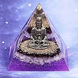 SHY878 Orgonite Pyramide Buddha Natürliche weiße Kristall Granat Energiegenerator Pyramide Chakra Healing Meditation Dekoration (Größe : 8CM)