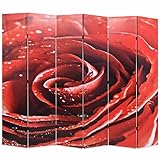 Catherinol Raumteiler klappbar, Paravent, Trennwand, Raumtrenner, Sichtschutz, Leinwand, 228 x 170 cm Rose Rot