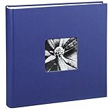 Hama Fotoalbum Jumbo 30x30 cm (Fotobuch mit 100 weißen Seiten, Album für 400 Fotos zum Selbstgestalten und Einkleben) blau