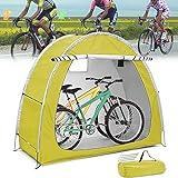 lxiluv Tragbares Faltbares Fahrradzelt Fahrradzelt Wasserdicht Fahrradschuppen Zelt Camping Im Freien, Fahrradaufbewahrungsschuppen Winterfest Fahrradkeller,Yellow