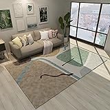 Teppiche Teppich esszimmer Verblassen Sie Nicht braune Blaue Creme geometrische Gestaltung einfach, um Teppiche zu verwalten Wohnzimmer Kamin treppenteppich 120*170CM