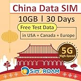 SIM-Karte nur für China-Daten|30Tage,Festlandchina und Macao|10GB5G/4G-Hochgeschwindigkeits-Internetdaten|uneingeschränkter Internetzugang,Unterstützung für Google,Facebook,WhatsApp,Instag