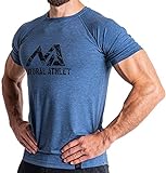 Natural Athlet Fitness Tshirt für Herren - Langes schnelltrocknendes Gym Slim-Fit T-Shirt - Krafttaining und Sport