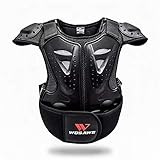 WOSAWE Kinder Motorradjacke Brustpanzer Weste-Schutz Motocross Enduro Sport mit Protektoren für 4-15 Jahre alt Kinder M