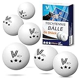 Villkin Tischtennisbälle 3 Sterne 40+ 24 Stück - Langlebige Ping Pong Bälle - Tischtennis Bälle für Freizeit & Wettkampf Table Tennis Balls - Tischtennisball 40mm (Weiß)