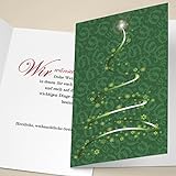 100er Set Edle Unternehmen Weihnachtskarten mit Schneeflocken Weihnachtsbaum, mit Eindruck (Var2) drucken lassen, Business Weihnachtsgruß, Glückwunsch zu Neujahr für Kunden & Mitarbeiter