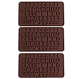 3 Stück 26 englische Buchstaben Form Silikon Schokolade Kuchenform DIY Backwerkzeug Zubehör zum Kochen, Küche, Backen, Süßigkeiten, Gummibärchen