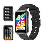 Smart Watch für Herren Damen, 1.5 Zoll Voller Touchscreen Smartwatch, IP67 Wasserdicht Fitness Tracker mit Blutsauerstoff, Nachrichtenbenachrichtigung, Fitness Uhr für Android iOS (Schwarz)