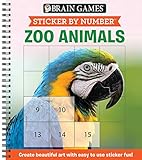 Sticker by Number Zoo Animals: Create Beautiful Art with Easy to Use Sticker Fun! (Brain Games - Sticker by Number)