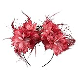 Minkissy Halloween Kostüm Stirnbänder Blume Feder Schädel Tag Der Toten Kopfbedeckung Mexikanische Blume Krone Dia de Los Muertos Rose Kopfbedeckung Haarreifen für Halloween Cosplay