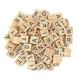 JieGuanG Buchstaben Holz, 100 Stück Scrabble Buchstaben Holz Buchstabe Fliesen Für DIY Handwerk Dekoration, Spielen, Lesen (26 Englische Buchstaben)