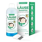 Silberkraft Läuseshampoo 2 x 100 ml mit Nissenkamm, zur Behandlung bei Kopfläusen und Nissen, effektives 2-Phasen-Shampoo, schonend für die Kopfhaut, für Kinder ab 1 Jahr
