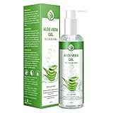 Aloe Vera Gel 100% Pur - für Gesicht Haare Körper - Natürliche, Beruhigende und Pflegende Feuchtigkeitscreme After Sun - Ideal Naturkosmetik für Trockene, Strapazierte Haut & Sonnenbrand - 250
