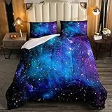 Galaxie-Weltraum-Bettdecken-Einsatz Sternennebel Bettdecke Universum Galaxie Daunendecke Astronomie Astrologie Bettwäsche-Set für Kinder Jungen Mädchen Erwachsene Doppelgröße
