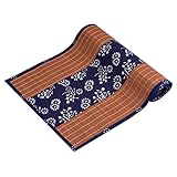 MMQGQ Bambus-Teematte Im Landhausstil, Blaue, Robuste Tischkante, Wärmeisolierung/Rutschfestes Tischset Für Den Täglichen Gebrauch In Der Wohnküche, Rotbraun(Size:40×90cm)
