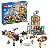 LEGO 60321 City Feuerwehreinsatz mit Löschtruppe, Feuerwehr-Spielzeug mit Feuerwehrauto und Minifiguren für Kinder ab 7 Jahren