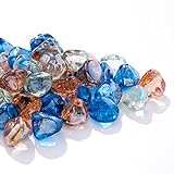 Chilli Cosmos Feuerglas Diamant 2,5 cm Feuerstelle Glassteine für Propangas oder Gas-Feuerstelle (Geschenkpaket) (4,5 kg, Weiß/Rosa Champagner/Margarita Azura Blue Blend)
