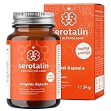 Serotalin ORIGINAL KAPSELN mit 5-HTP | Energie, Motivation & Fokus mit Griffonia + Vitamin D3 + Phenylalanin - Vitamin B12, B6, Zink, Chrom + Koffein | 100% vegan, Vorrat für 2 Monate