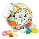 Schräghalsglas Thank You – leckerer Süßigkeiten-Mix zum Danke sagen, süßes Dankesgeschenk für Freunde, Kollegen und Familie