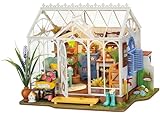 ROBOTIME Miniatur Haus Gewächshaus Holz - Gartenhaus DIY Miniature House Bausatz - Basteln Bastelset Geschenke für Erwachsene und Kinder