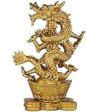 ADovz Feng Shui Drachenstatuen und Figuren, Tierskulptur, chinesische Dekorationen for Wohnzimmer, Messing, Heimbüro-Dekoration, Tischornamente, Messing