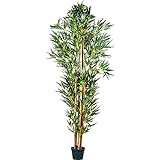 PLANTASIA® Bambus-Strauch, Echtholzstamm, Kunstbaum, Kunstpflanze - Variante: 160, 190 oder 220 cm, Schadstoffgeprüft