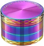 LIHAO Grinder Pollen Crusher Regenbogen Farbe 4-teiliges Set Krautmühle Zinklegierung für Spice, Kräuter, Gewürze, Herb (MEHRWEG)