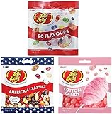 Jelly Belly Mix - 20 Flavours Mix mit den beliebtesten Sorten, American Classics und Cotton Candy - Jelly Beans (3 x 70g)