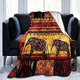 Afrikanischer Elefanten-Patchwork-Decke, Überwurf, leicht, superweich, gemütlich, für Couch, Bett, Sofa, Stuhl, 152,4 x 127,7 cm