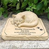 Katze Memorial Outdoor Stein Personalisierte Gedenkstein Grabstein Katze Garten Statue Haustier Memorial Geschenke Katze Grab Marker Statue Katze Sympathie Geschenk
